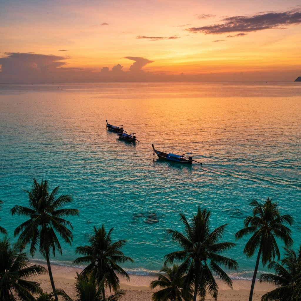 Thailand sunset over Andaman Sea